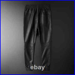 Genuine Sheep/Lambskin Soft Leather Trouser For Men Draw Pants Jogging Pants