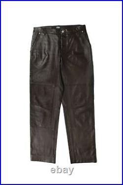 Genuine Versace Jeans Couture Men Leather Brown Pants in size 32/46(W31)