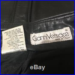 Gianni Versace Leather Men's Pants Size 30 Black 100% Genuine Leather