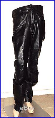 Gino Leathers Motorcycle Men's Riding Pants Dark Brown Leather Size 32 x 34