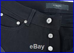 Givenchy Men's Black 100% Cotton & Leather Jeans Size US31RTL$1095NIB