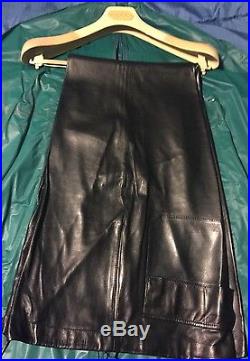 Gucci 1996 Mens Black Leather Pants size Italy 48 W US 32