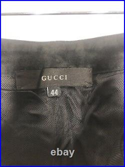 Gucci 44 Black Suede Leather Riding Pants Trouser VTG Hippie Bike VLV 30x34 Moto