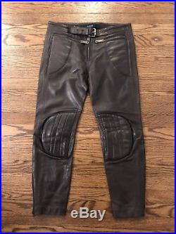 Gucci Men's Chocolate Brown Leather Pants Used, excellent condition, medium