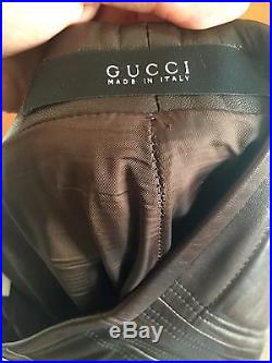 Gucci Mens Cropped Leather Biker Pants 2005, 48