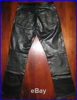 Guess Men's Leather Pants Straight Leg Motorcycle Biker 29X31
