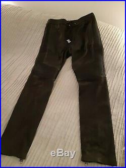 H&M Balmain slim fit leather pants hosen gröse L large biker versace