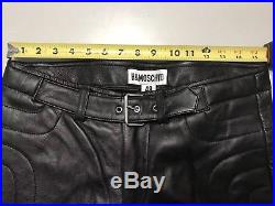 H&M Moschino Men's Leather Biker Trousers Pants Size 33R (48) NWT Fits A US 31W