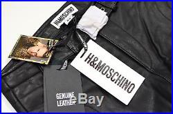 H&M Moschino Men's Leather Biker Trousers Pants Size 34R (50) NWT Jeremy Scott
