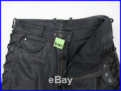 HARLEY DAVIDSON Black Leather Riding Pants Men's Size 38 #B585
