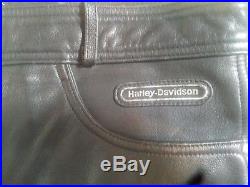 HARLEY DAVIDSON Genuine Supple Leather Motorcycle Biker Pants Mens Size 36