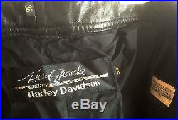 HARLEY DAVIDSON LEATHER MOTORCYCLE PANTS by Hein Geric MENS SZ 36 BIKER Trousers
