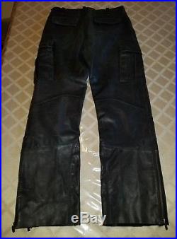 HARLEY DAVIDSON Leather Cargo Pants Mens Sz W34xL32