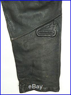 HEIN GERICKE Leather Motorcycle Pants Biker Trousers Men's W 40 x L 32 Brown Vtg