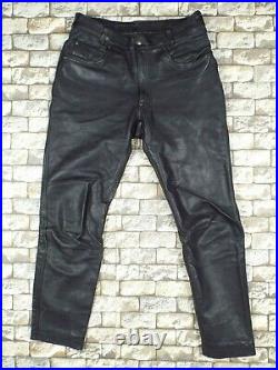 HEIN GERICKE Leather Motorcycle Pants M 32 32 Vintage Black Cruiser Biker Metal