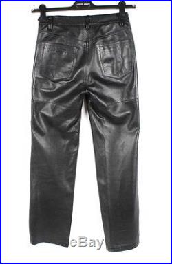 HELMUT LANG Black Leather Men Pants Size 29