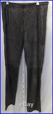 HELMUT LANG Mens Pants SUEDE Leather Gray Drawstring Waist SZ 34 / 35