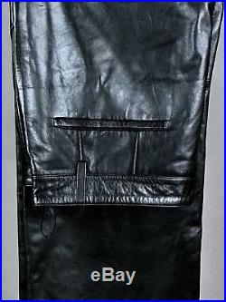 HUGO BOSS Black Luxury Lambskin Genuine Leather Men's Pants IT Size 56 46R NEW