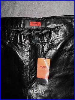 HUGO BOSS Men's Leather Pants Straight Leg Size 32 X 32