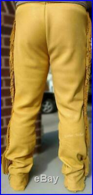 Handmade Men's Native American Suede Leather Western Wear Style Pant