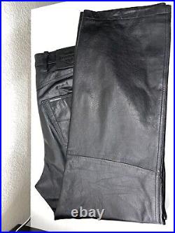 Harley Davidson Black Leather Pants Size 34 Mens Biker Wear