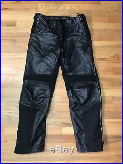 Harley Davidson FXRG Black Leather Motorcycle Pants Mens Size 32 Racing Riding