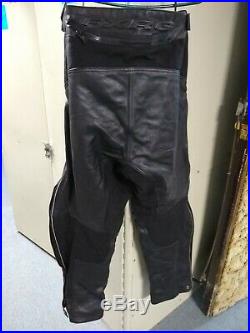 Harley Davidson FXRG Black Leather Motorcycle Pants Mens Size 34 Racing Riding