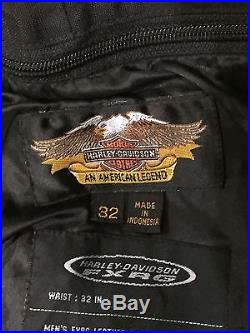 Harley Davidson FXRG Leather Pants Men Size 32 #98505-99UM Motorcycle Over Pants