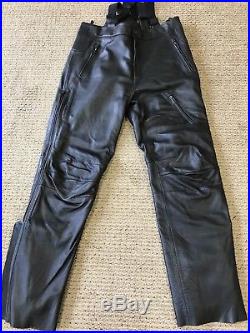 Harley Davidson FXRG Leather Pants With Suspenders Armour Mens 38