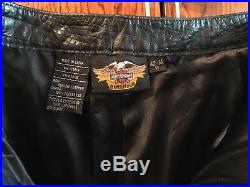 Harley-Davidson Men's Black Leather Motorcycle pants Size 42/14 W