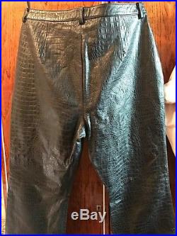 Harley-Davidson Men's Black Leather Motorcycle pants Size 42/14 W