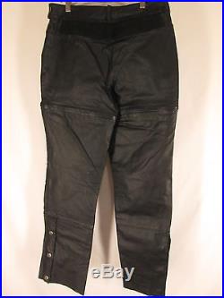 Harley Davidson Mens Black Leather Motorcycle Pants 30x31.5
