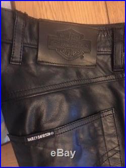 Harley Davidson Mens Leather Jeans/Pants Size 34