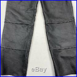 Harley Davidson Size Large Mens Black Leather Chaps Motorcycle Pants Lined Biker
