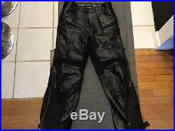 Harley davidson FXRG Mens Black Leather Motorcycle Pants Mens Size 36