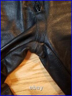 Hein Gericke Black Vintage Leather Men's Motorcycle Biker Pants Padded Size 30