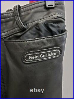 Hein Gericke Mens Leather Motorcycle Pants Black