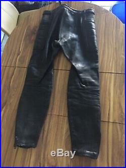 Hein Gericke Mens Leather Motorcycle Pants Black Size 32 Padded