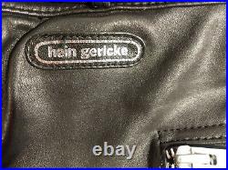 Hein Gericke Mens UK 32 Black Leather Motorcycle Biker Riding Pants Lined & Belt