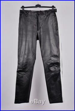 Helmut Lang Black Leather (with white leather stripes) Men Pants Trousers Sz. 33