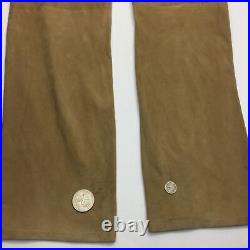 Helmut Lang Men's Button Fly Leather Pants Brown Size 54 100% Leather h2171