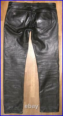 Hip Unlined MR. B Leather Jeans/Leather Pants IN Black Approx. W33 / L34