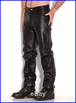 Honour Men's Trousers in Leather Black size 30 76cm
