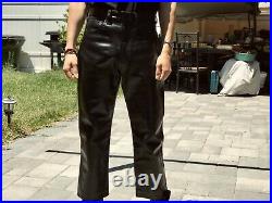 Horsehide Leather Pants Biker Motorcycle Size 33 Black