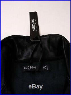 Hudson Mens 100%authentic 2p set leather jacket & pants size Large black