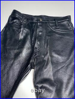IMAGE LEATHER Size 30 Black Leather 30 Snap Fly Denim Cut Pants San Francisco