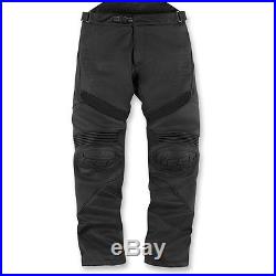 Icon Men's Hypersport Black Leather Street Motorcycle Riding Pants All Sizes