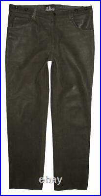Il Lago Men's Leather Jeans/Leather Pants IN Oliv- Green Size 52 Approx. W36