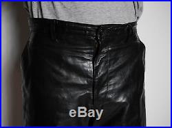 Issey Miyake Men £1360 Leather Pants Large Men's Trousers Japan Black 32 34