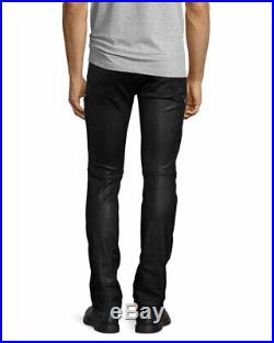 J Brand Men's Leather Pants Stretch Acrux Moto Slim Fit Black Skinny 32 $1600+